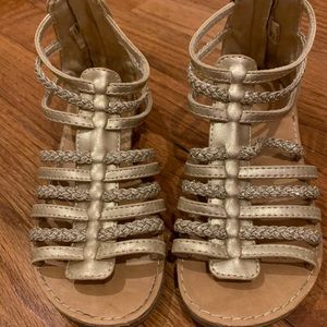 Girls gold gladiator sandals